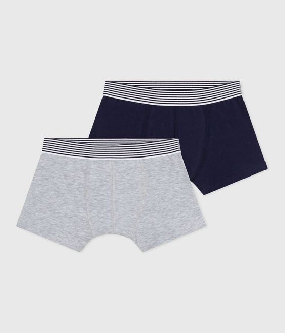 Children's plain cotton and elastane boxers - 2-pack variante 1