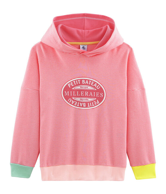 Child's Ribbed Hoody CUPCAKE pink/MARSHMALLOW white