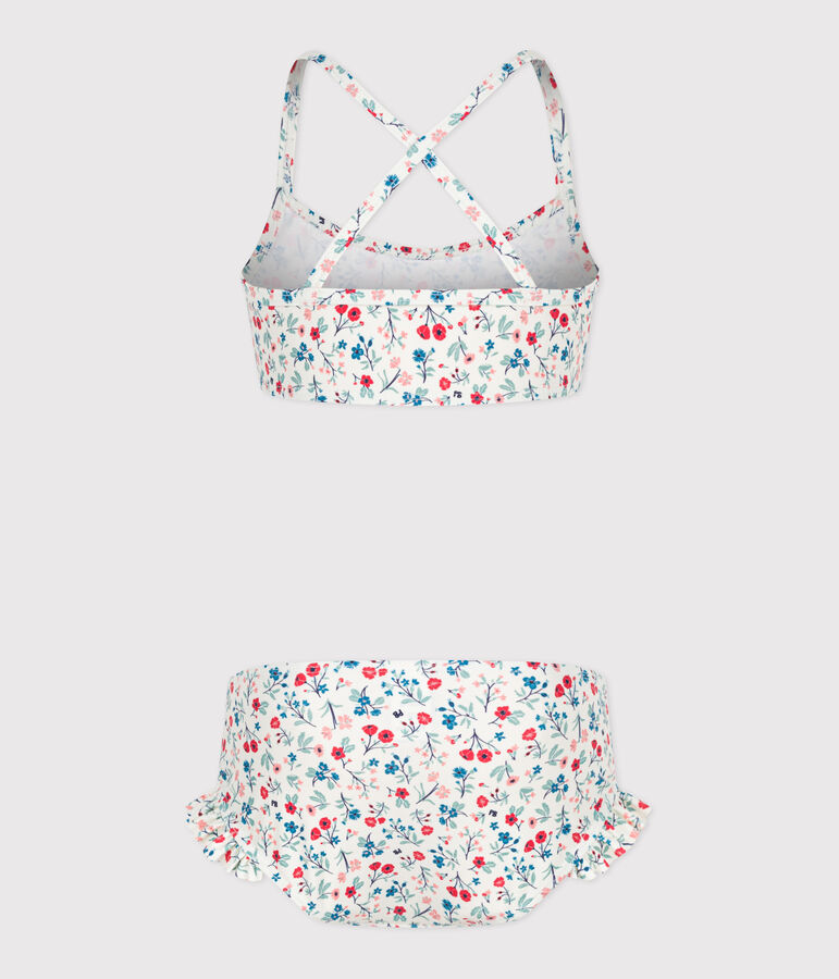 Children's two-piece floral swimsuit white/multicolor