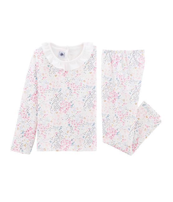 Girls' Tube Knit Pyjamas MARSHMALLOW white/MULTICO white