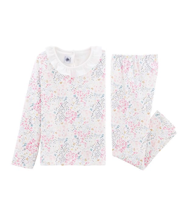 Girls' Tube Knit Pyjamas white/multicolor