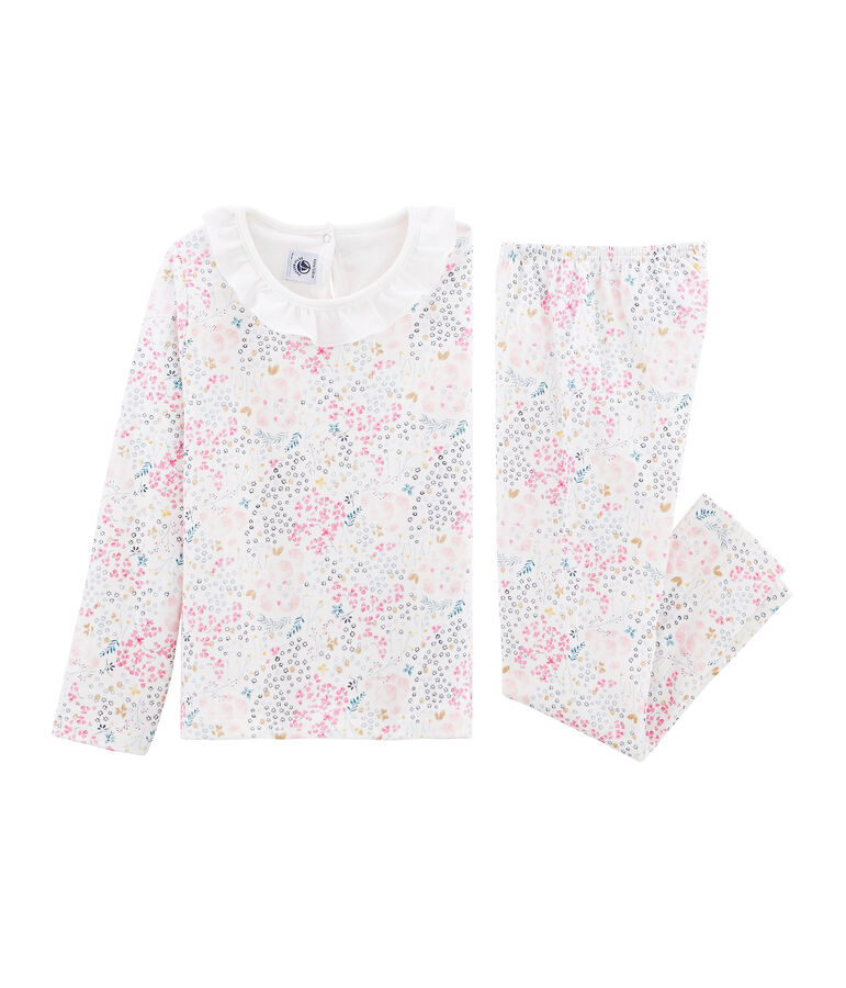 Girls' Tube Knit Pyjamas white/multicolor