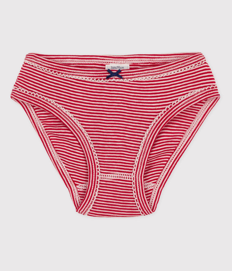 Girls' Cotton Briefs red/white