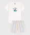 Boys' Sea Animals Short Cotton Pyjamas MARSHMALLOW white/MULTICO white