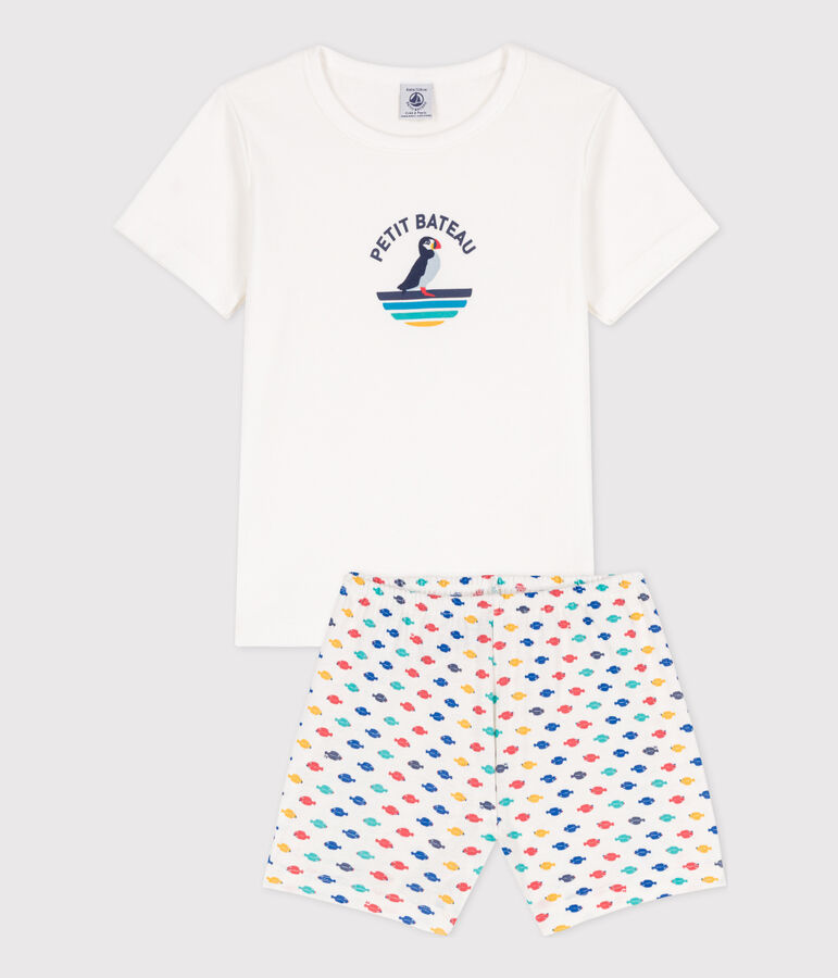 Boys' Sea Animals Short Cotton Pyjamas white/multicolor