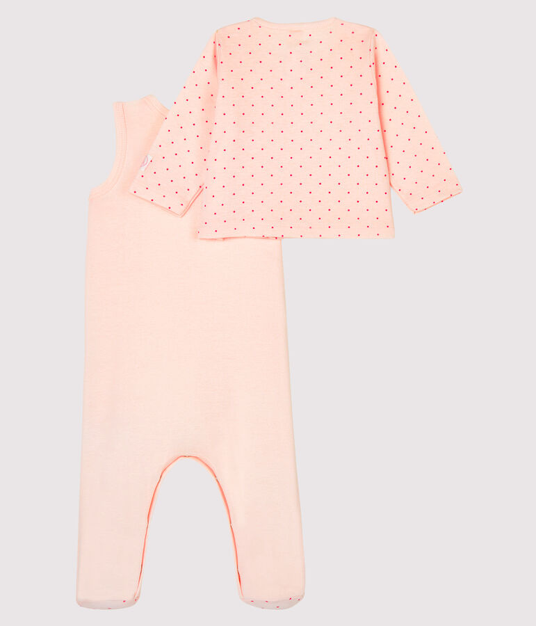 Babies' Ribbed Clothing - 2-Piece Set FLEUR pink/GEISHA pink