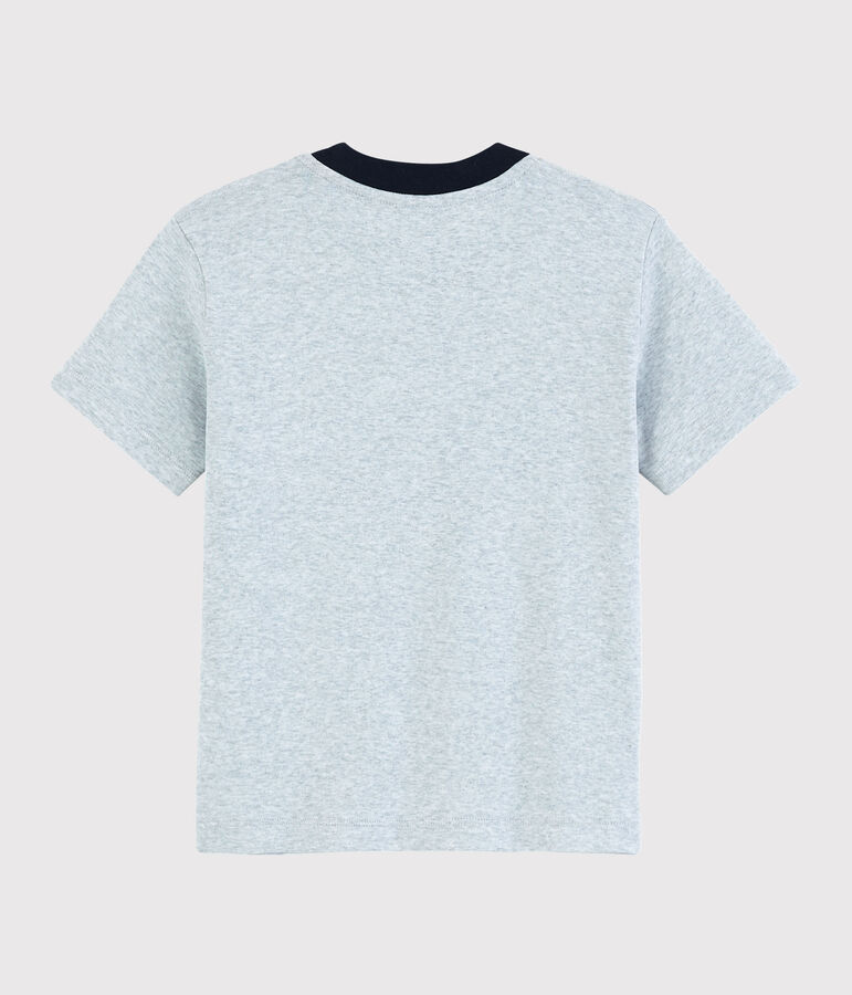 Boys' Short-Sleeved Cotton T-Shirt POUSSIERE CHINE grey