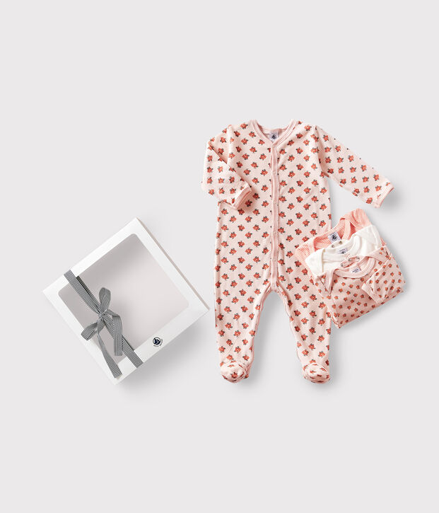 Babies' Pyjamas and 3-Pack of Floral Bodysuits multicolor