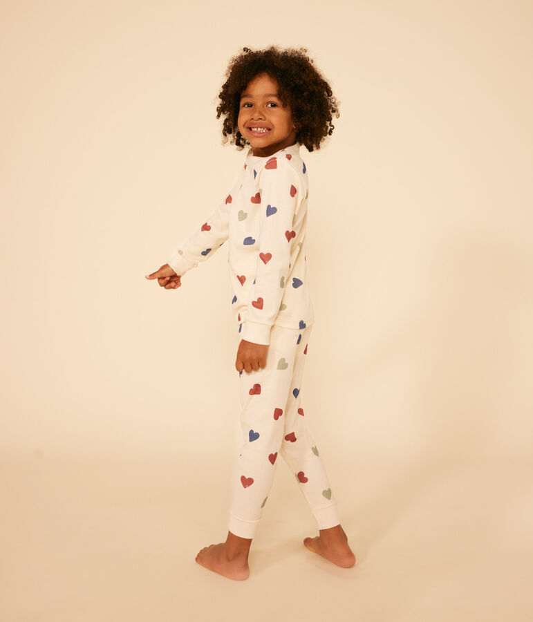Children's Heart Printed Cotton Pyjamas Ecru/multicolor