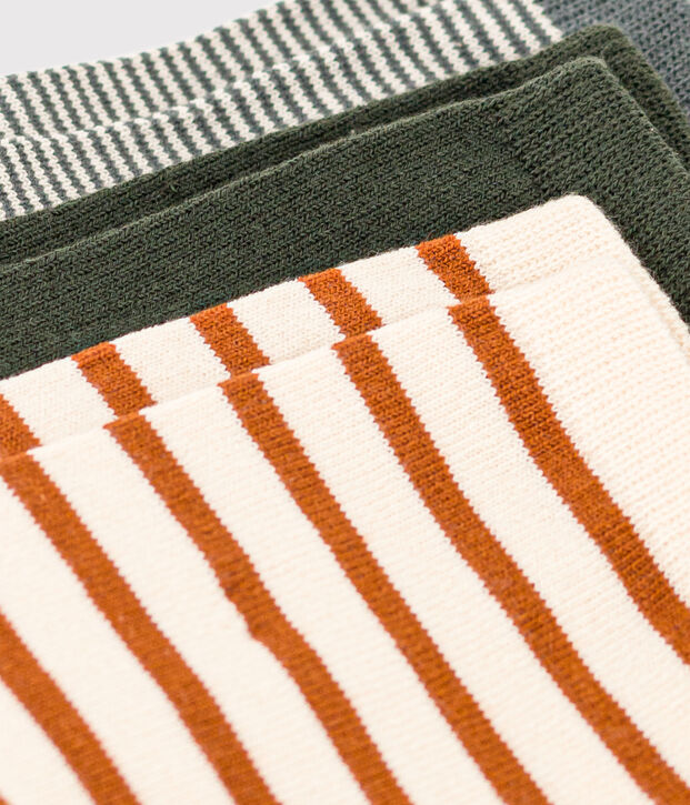 Children's Unisex Pinstriped Socks - 3-Pack multicolor