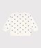 Babies' cotton varsity-style jacket with a spotted print blue/blue