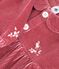 Babies' long-sleeved plain corduroy dress pink