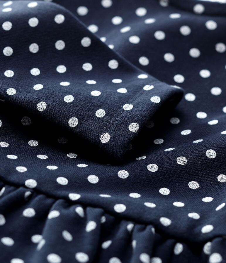 Girls' Long-Sleeved Fleece Dress blue/white