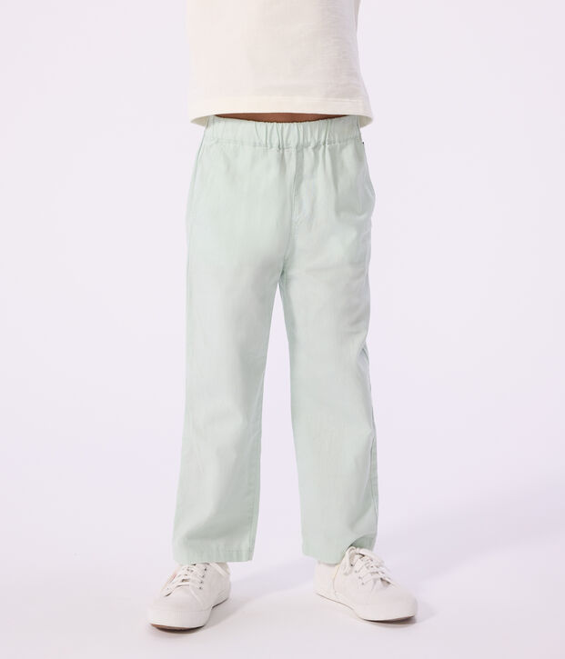 Children's cotton and linen trousers green