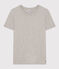 Women's Straight Round-Neck Cotton T-Shirt CHATON CHINE grey