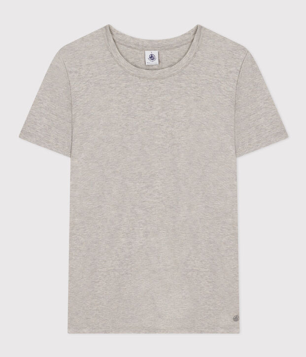 Women's Straight Round-Neck Cotton T-Shirt grey