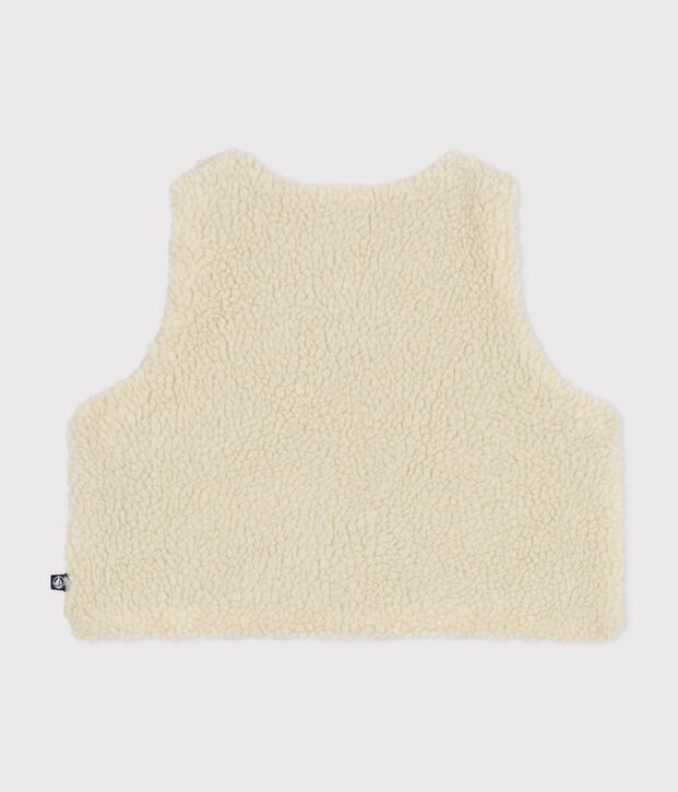 Babies sherpa sleeveless jacket Ecru