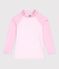 Children's UV-protective long-sleeved stripy swim T-shirt pink/white