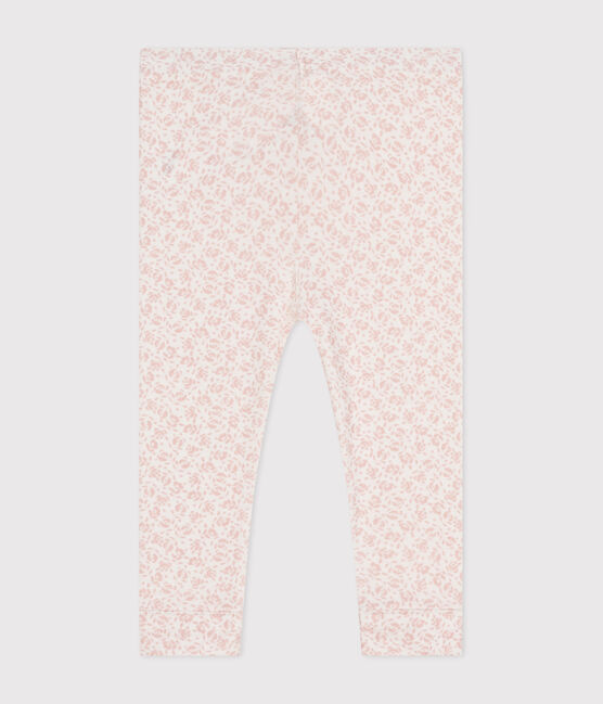 Babies' Printed Cotton Leggings MARSHMALLOW /PANTY