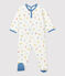 Babies' Colourful Animal Patterned Organic Cotton Fleece Sleepsuit MARSHMALLOW white/MULTICO white