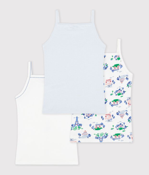 Pack of children's Paris print cotton tank tops multicolor