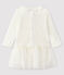 Baby girl's long-sleeved dress MARSHMALLOW white