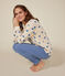 Women's cotton pyjamas in two materials BEACH blue/AVALANCHE