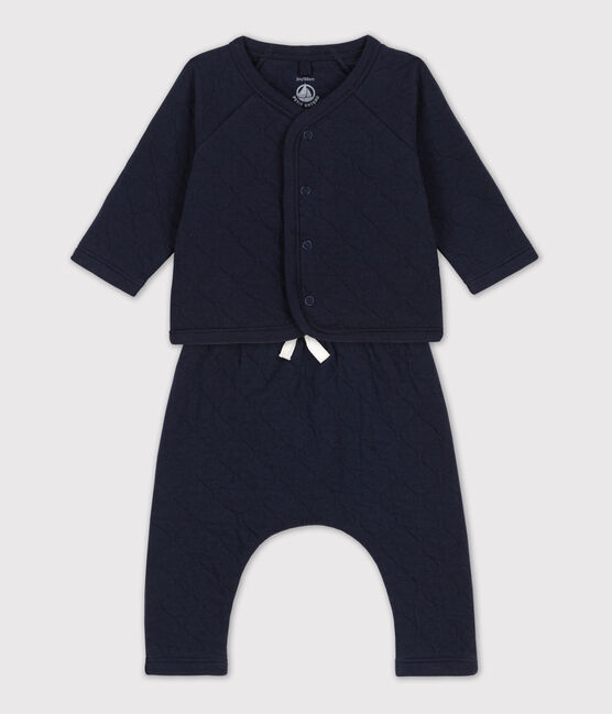 Babies' Padded Cotton Clothing - 2-Piece Set SMOKING blue