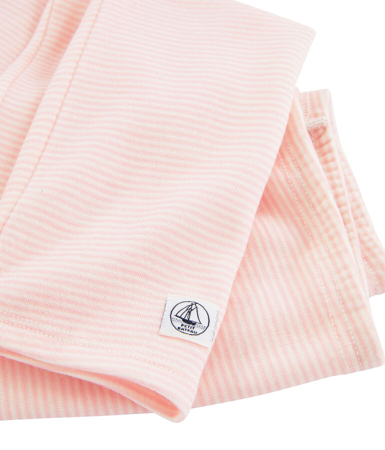 Children's Leggings in Wool and Cotton CHARME pink/MARSHMALLOW white