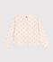 Girls' rib knit print cardigan AVALANCHE beige/ARGENT