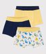 Boys' Monkey Print Cotton Boxer Shorts - 3-Pack