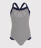 Girls' Swimsuit ABYSSE blue/LAIT white