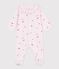 Babies' floral cotton pyjama suit with a collar BARELY pink/MULTICO
