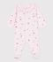 Babies' floral cotton pyjama suit with a collar pink/multicolor