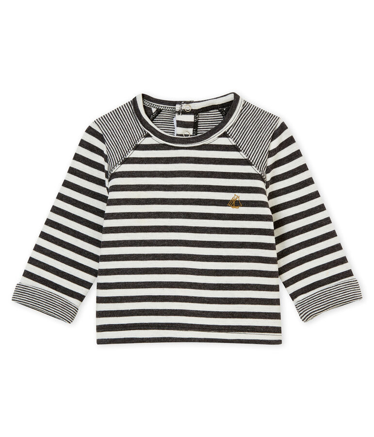 Baby boy's striped T-shirt grey/white