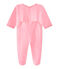 Baby's velour sleepsuit PETAL pink