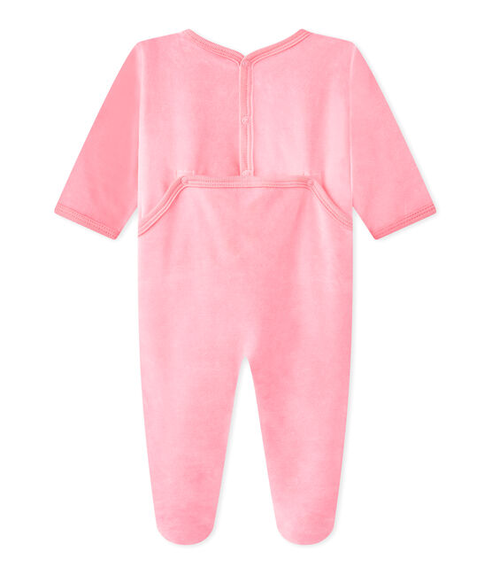 Baby's velour sleepsuit PETAL pink