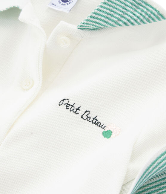 Girls' Short-sleeved Polo Shirt MARSHMALLOW white