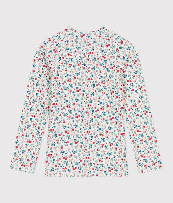 Children's UV-protective long-sleeved floral swim T-shirt MARSHMALLOW white/MULTICO white