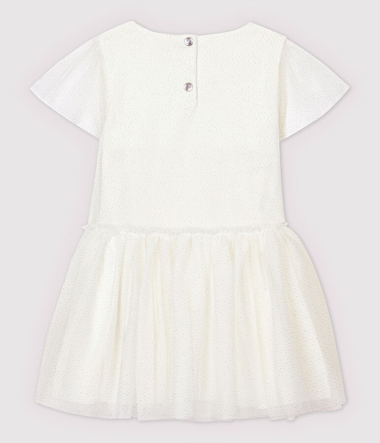 Girls' Tulle Formal Dress MARSHMALLOW white/ARGENT grey