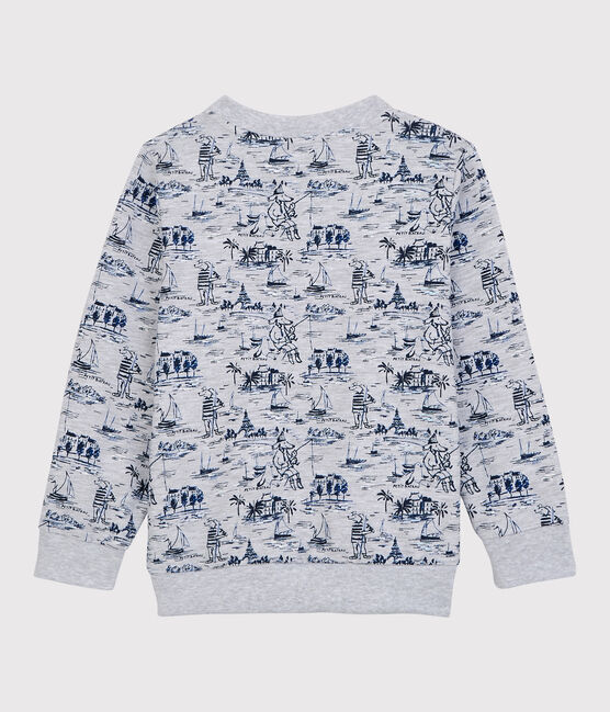 Boys' Fleece Sweatshirt POUSSIERE grey/MULTICO white