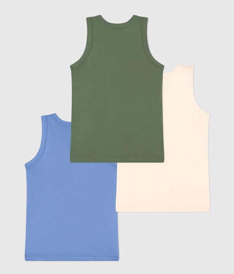 Children's Plain Cotton Vest Tops - 3-Pack variante 1
