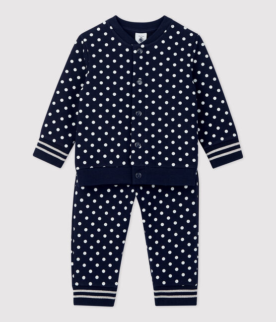 Babies' Fleece Tracksuit SMOKING blue/MARSHMALLOW white