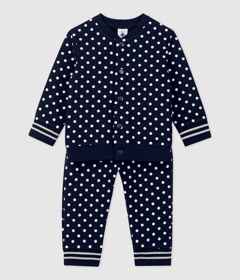 Babies' Fleece Tracksuit blue/white