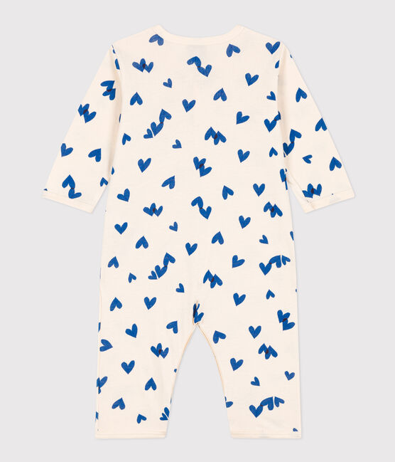 Babies' Patterned Footless Cotton Pyjamas AVALANCHE white/MEDIEVAL
