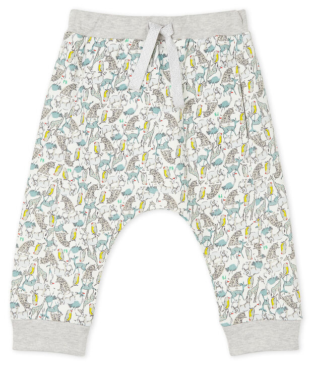 Baby Boys' Light Fleece Trousers white/multicolor