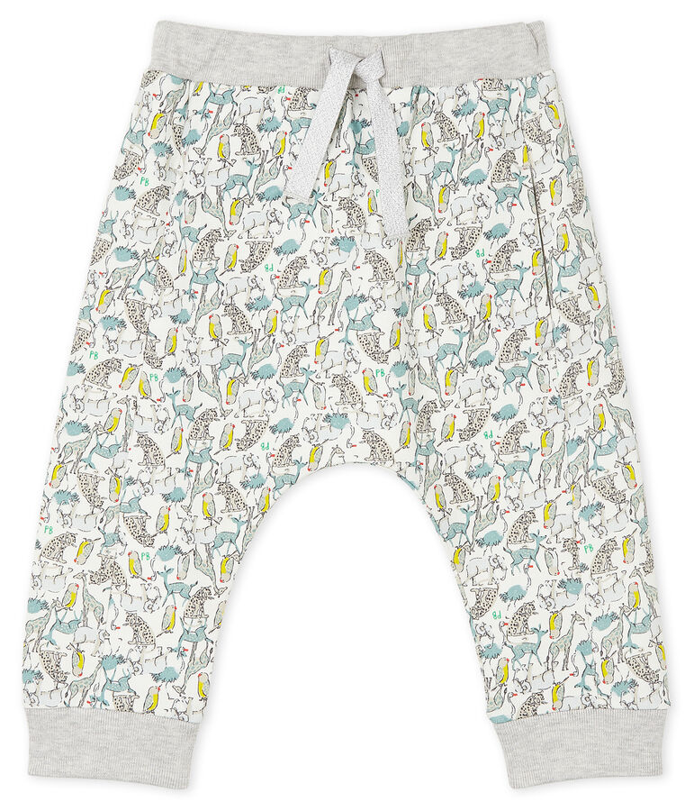Baby Boys' Light Fleece Trousers white/multicolor