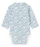 Newborn Baby Boys' Long-Sleeved Ribbed Bodysuit MARSHMALLOW white/TOUDOU blue/MULTICO