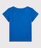 Girls' Short-Sleeved Organic Cotton T-Shirt DELFT blue