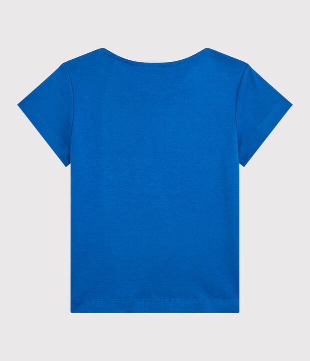 Girls' Short-Sleeved Organic Cotton T-Shirt blue